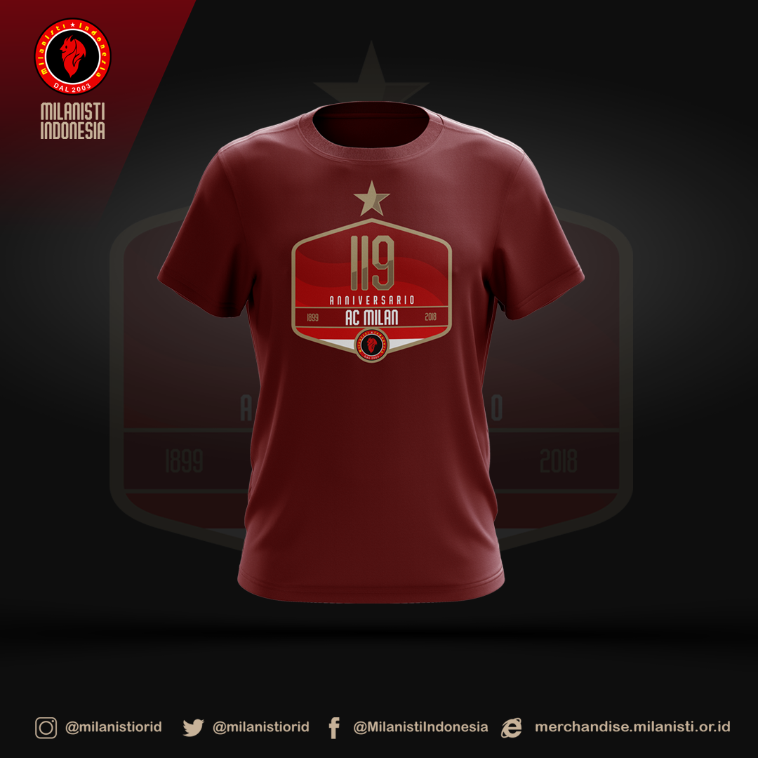 T Shirt Anniversario Milan 119 Official Merchandise Milanisti Indonesia