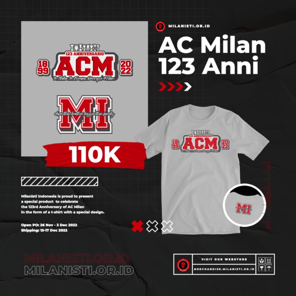 Pre Order - Kaos Anniv Milan 123