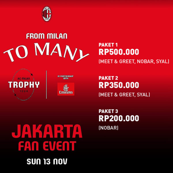 Tiket Masuk AC Milan Trophy (Scudetto) Tour Indonesia 2022 - Image 2